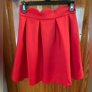 Blue Rain red skirt